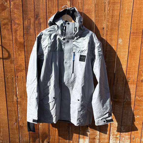 Adidas Men's Silver Hooded Ski Jacket